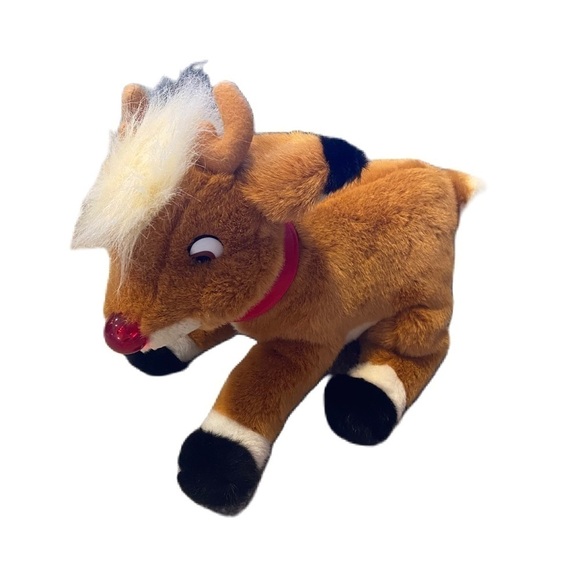 Vintage Rudolph the Red Nosed Reindeer Plush Stuffed Animal Musical Light Up - Picture 1 of 7
